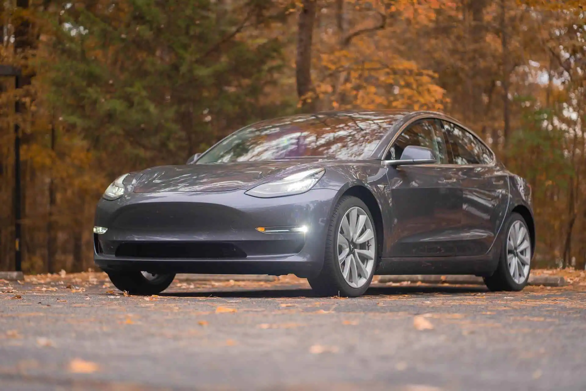 grey tesla model 3